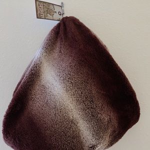 Maroon/ White Faux Neck Scarf